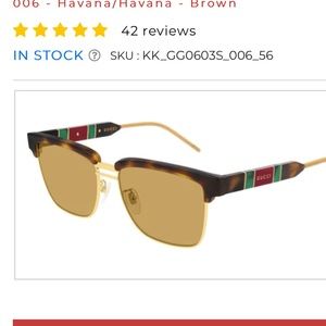 Brown Gucci rectangle sunglasses GG0603S 00656